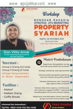 Workshop Bongkar Rahasia Strategi Jitu Marketing Property Syariah